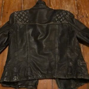 Black leather all saint moto jacket